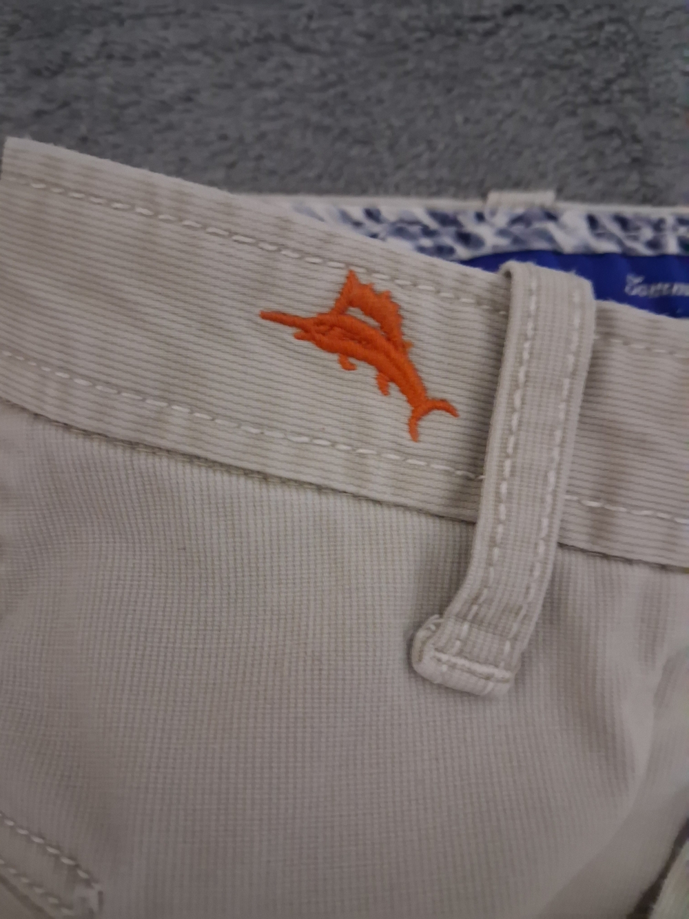 Bundle Two Pair Tommy Bahama Men's Blue And Khaki Flat-Front Cotton Shorts - Picture 8 of 12